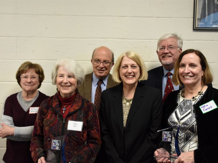 2022 Award Winner Susan Vogt (second from left); Award Winner 2021 Margee Garbsch (middle); Award Winner 2023 Kathleen Carroll